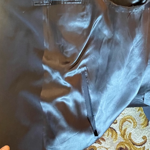 Vintage Aquascutum Navy Wool Long Raglan Coat Wool Mens 44/54Eu made in Canada - Picture 10 of 10